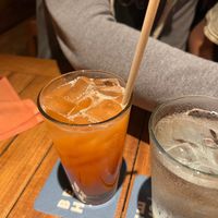 Delicious and refreshing “POG” fruit juice (passion fruit, orange, and guava) comes with infinite refills but you won’t have room after eating the first course. at Beach House by Roy Yamaguchi in Kahuku