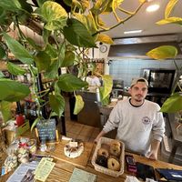 Nice staff   at Pom Pom Bagels in Lagos