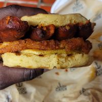 This sandwich is some pressure!! at Community Vegan in Austin