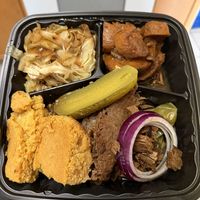 Massive BBQ plate   at Community Vegan in Austin