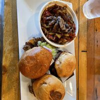 Bbq sliders and smothered cabbage 10/10  at COMMUNITY Kitchen + Taproom in Austin