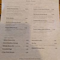 Sunday brunch menu at COMMUNITY Kitchen + Taproom in Austin