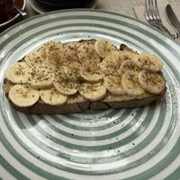 Peanut butter toast without honey or apples  at Biomio Brunch Ecológico in Sevilla