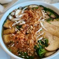 Vegan Pho with crispy garlic and crispy scallions as a topping! at Nine Five Pho in Pembroke Pines