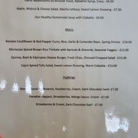 Plant based menu at The Sun Inn at Crook in Kendal