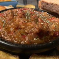 Warm Baba ganoush   at La Garrina Natural Wine Bar in Girona