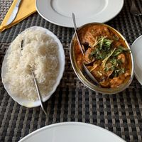 Rice and an amazing eggplant dish   at Maharaj in Mallorca