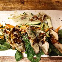 Vegetable gyoza at Comarea in Lhospitalet De Llobregat