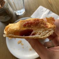 Raspberry croissant  at 200 Degrees Coffee in Manchester