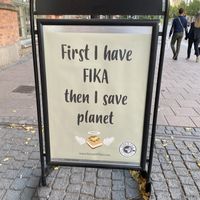 Sign on Birger Jarls Gatan at Fern & Fika - Birger Jarlsgatan in Stockholm