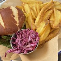 Vegan burger   at Cafe On The Green in Widecombe In The Moor