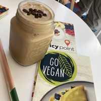 Espresso vegan smoothie  at Juicy Point in Naxos