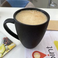 Decaf oat latte  at Juicy Point in Naxos