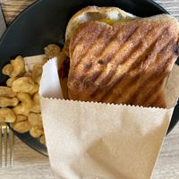 Vegan panini pulled chick’n at 'Ccino Caffetteria Paninoteca in Brielle