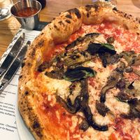 No1 pizza with vegan cheese, artichokes and olives   at Salerno Pizza in Edinburgh