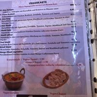 Vegane Hauptgerichte / vegan menu main dishes   at Restaurant India in Weimar