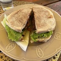 Black bean and mushroom burger #Veganuary at Pimpinelas Coffe Shop Vegetariano in Santa Cruz Madeira