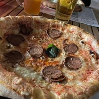 Vegane Pizza Salami (schlechtes Licht, sieht in Realität besser aus :)) at 480Grad Pizza in Nuremberg