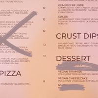 Menu 2 vegan desserts at 480Grad Pizza in Nuremberg