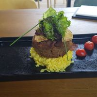 Red beans and lentil vegan burger at Komitet 27 in Kragujevac