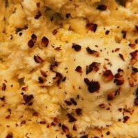 Rose-infused saffron srikand (a thickened yoghurt sweet) at The Big Drum in Canterbury