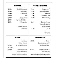 The menu, also available on The Big Drum’s Facebook page  at The Big Drum in Canterbury