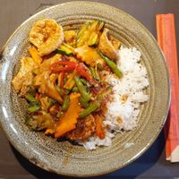 Wok-Gemüse mit Seitan auf Reis € 9,90 at Rice Bar in Augsburg