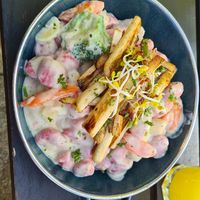 Saisonales Gericht mit Gnocci, Gemüse und Spargel at Ludwig in Bad Honnef