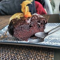 Chocolate-coconut milk cake at The Little Kitchen in Geneva