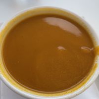 Delicious carrot ginger soup￼  at Christopher's Kitchen in Palm Beach Gardens