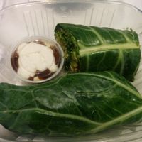 Delicious collards wrapping pesto, sprout, veggie filling. at Christopher's Kitchen in Palm Beach Gardens