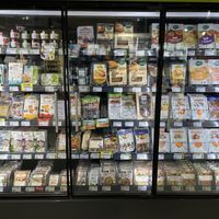 Selection vegan options  at Biocoop in Vannes