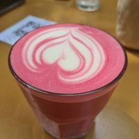 Pink latte at La Papa in Barcelona