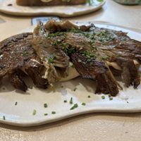 Truffle mushrooms on toast  at La Papa in Barcelona