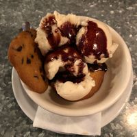 Vegan Chocolate Chip Ice-Cream Sundae  at Downbeat Diner and Lounge in Honolulu