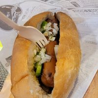 Hot dog from a place next door at Funcho Gourmet in Funchal