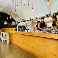 The bar  at Café Datel in Ceske Budejovice