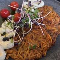 Sweet potato pancakes at Café Datel in Ceske Budejovice