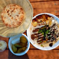 Sabbich falafel hummus at HaHummus HaNoded - החומוס הנודד in Maayan Baruch