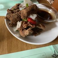 Fried oyster mushroom   at Ka Pao in Glasgow