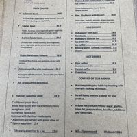 Menu at Lifeboxtr in Kas