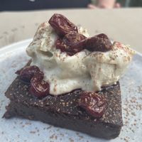 Super delicious cake with ice cream   at Lifeboxtr in Kas