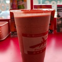 Açai with banana, strawberry, almond milk and butter at Hawa Smoothies & Bubble Tea in New York City