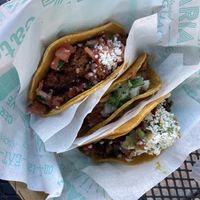 Chorizo, barbacoa, and asada taco.  at Tacotarian in Henderson