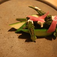 Cucumber and zucchini never tasted so good! at Vegan French Restaurant L'Espéranceレスペランス in Sapporo