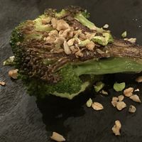 brocolli on a avocado basil mousse  at Vegan French Restaurant L'Espéranceレスペランス in Sapporo