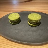 Green tea macarons   at Vegan French Restaurant L'Espéranceレスペランス in Sapporo