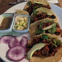 Vegan Al pastor tacos at Alaya Tulum in Tulum