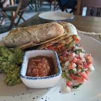 Veggie breakfast burrito at Alaya Tulum in Tulum