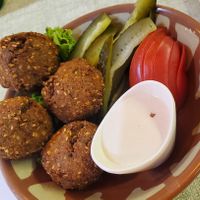 Falafel at Forn Lebnen Cafe in Tashkent
